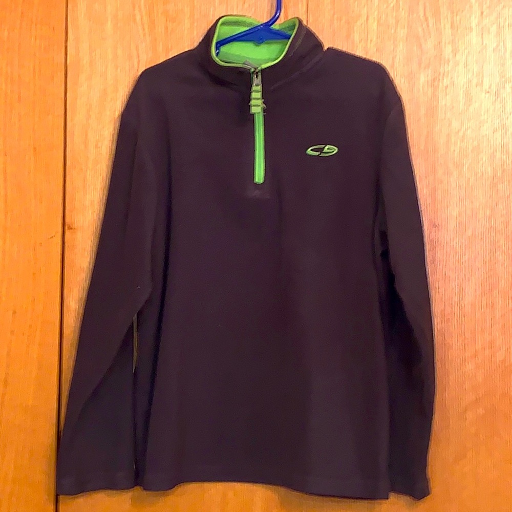 Champion C9 boy’s 1/2 zip fleece pullover gray green MEDIUM 8 - 10 VGUC